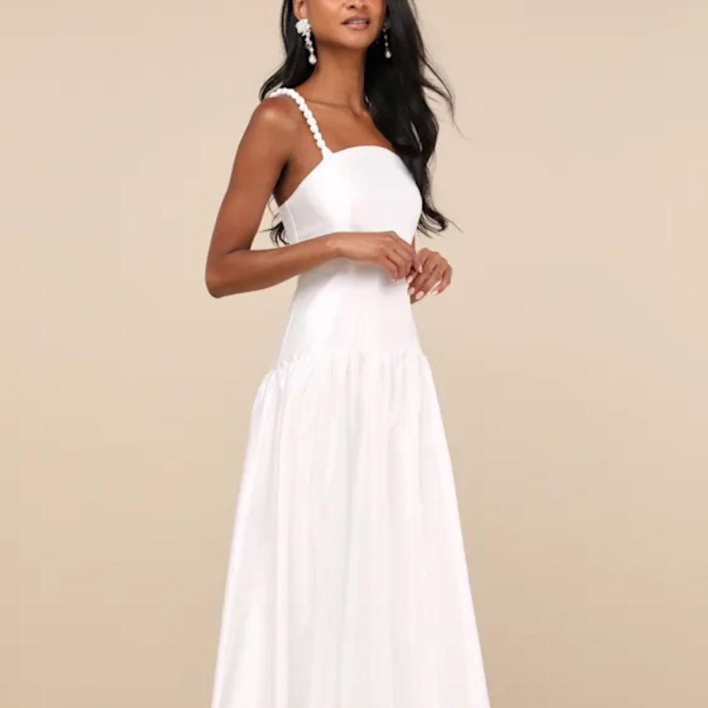 Lulu's White Bridal Maxi Dress